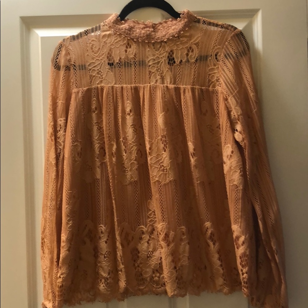 Peach lace top